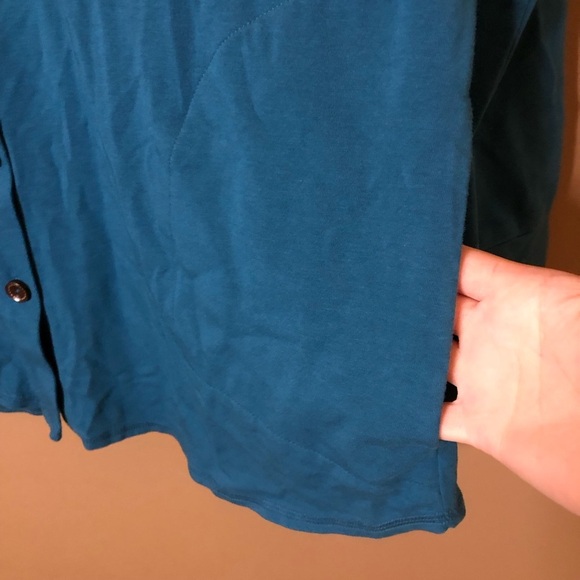 Soft Surroundings Moderne Big‎ Shirt Button Front Pocket tunic blue size medium - Picture 5 of 5